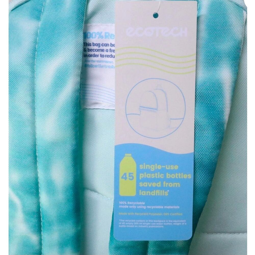 Ecotech Aqua Ripple Recyclable Adjustable Straps‎ Riley Backpack 17" - Picture 2 of 5